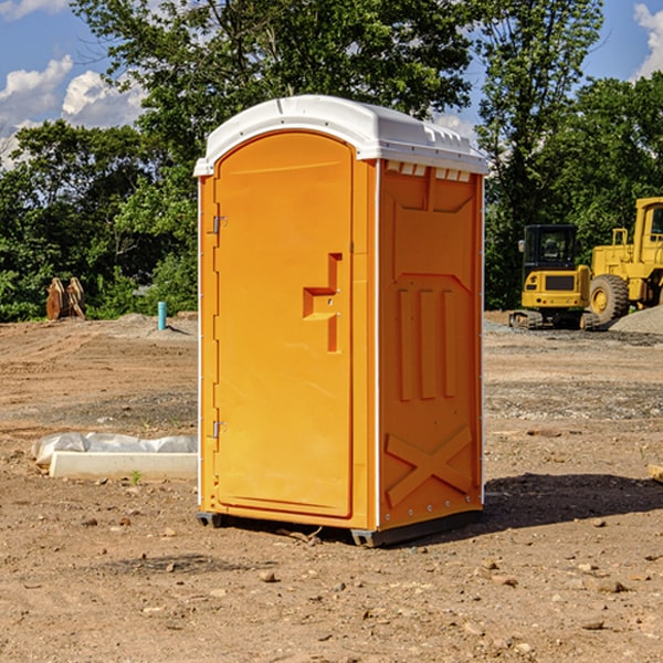 can i customize the exterior of the porta potties with my event logo or branding in Almena MI